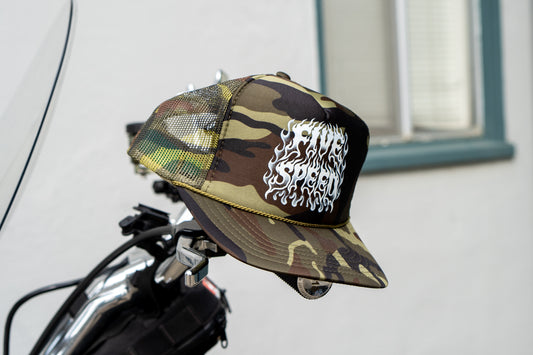 FIVE SPEED CAMO TRUCKER HAT