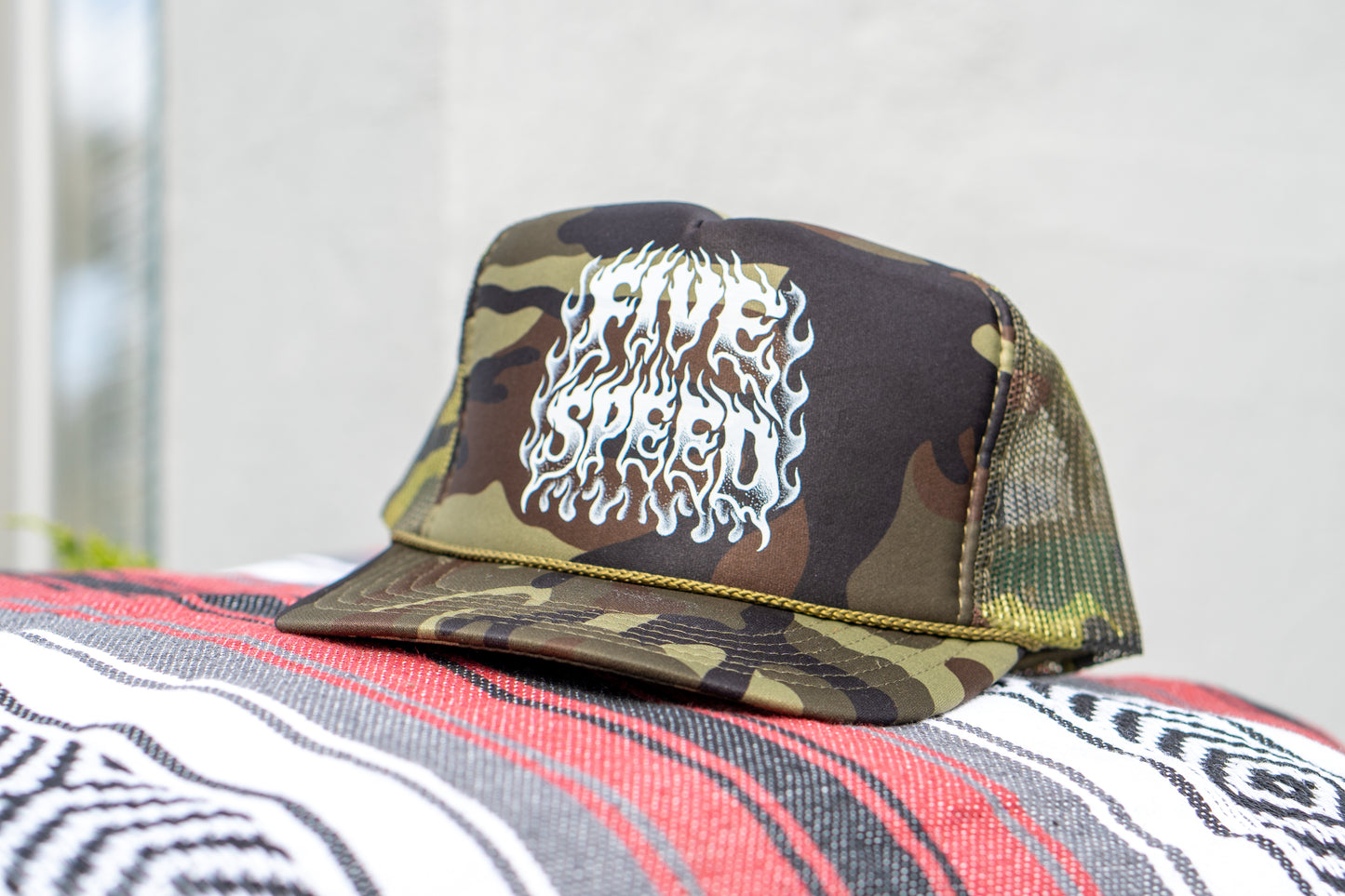 FIVE SPEED CAMO TRUCKER HAT