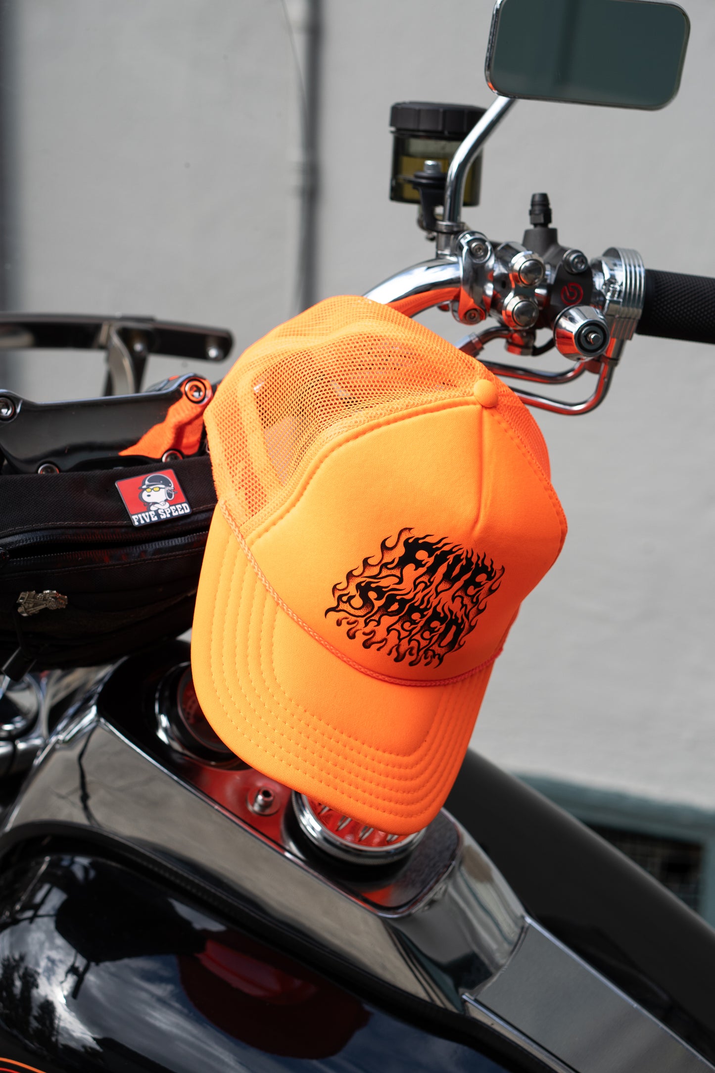 FIVE SPEED ORANGE TRUCKER HAT