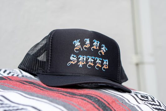 FIVE SPEED BLACK TRUCKER HAT